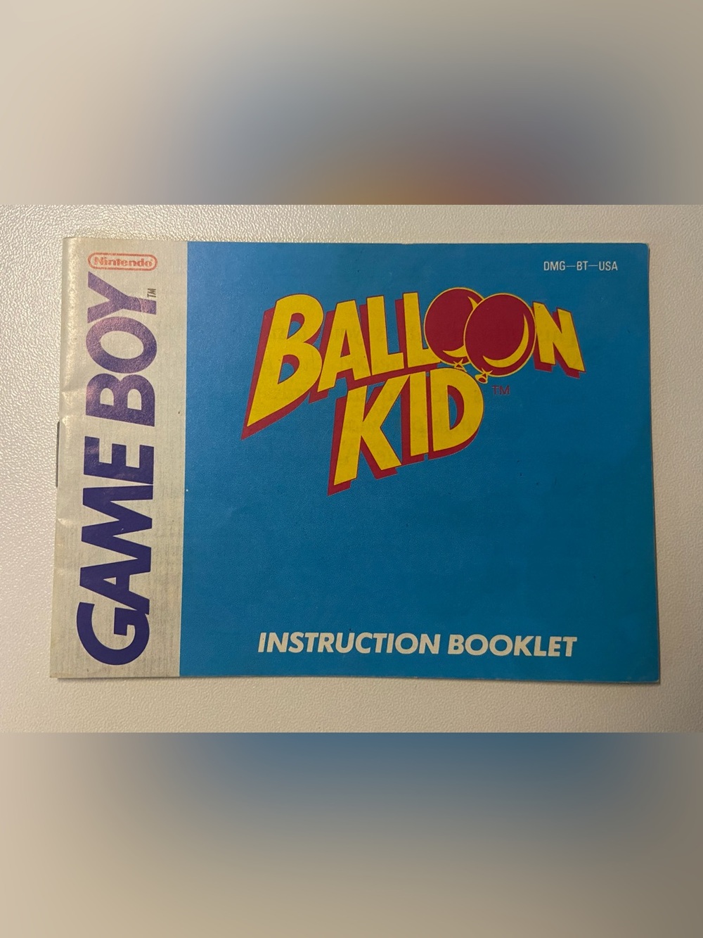 Nintendo Balloon Kid Instruction Booklet - Blue with Yellow & Red Logo